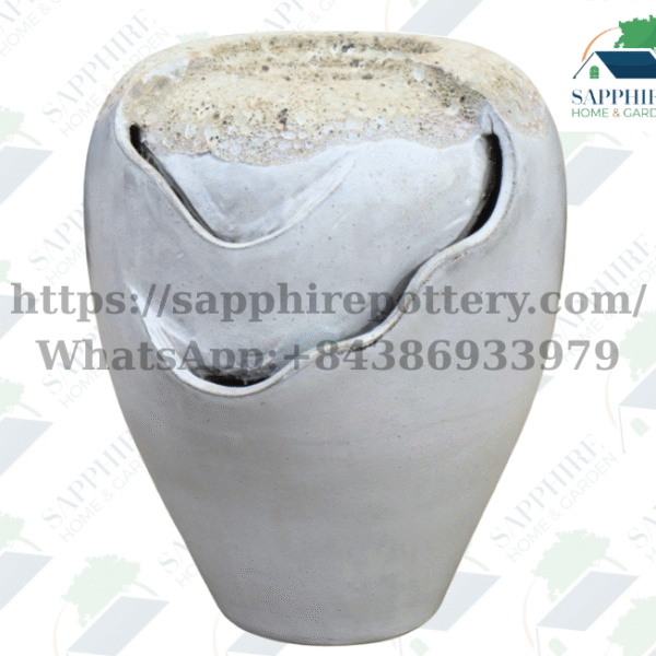 SAP685936 Glazed Ceramic Fountain – Atlantis White Finish