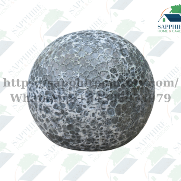 SAP26851417 Gray Textured Ceramic Sphere – Modern Decorative Accent Ball