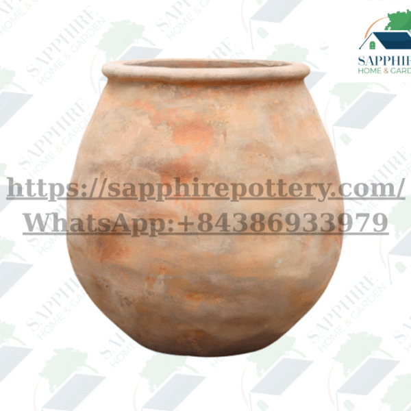 SAP26851353 Handcrafted Large Terracotta Plant Pot with Natural Finish