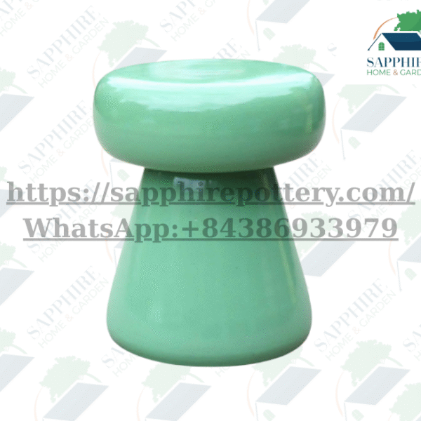 SAP26851424 Glossy Green Ceramic Garden Stool
