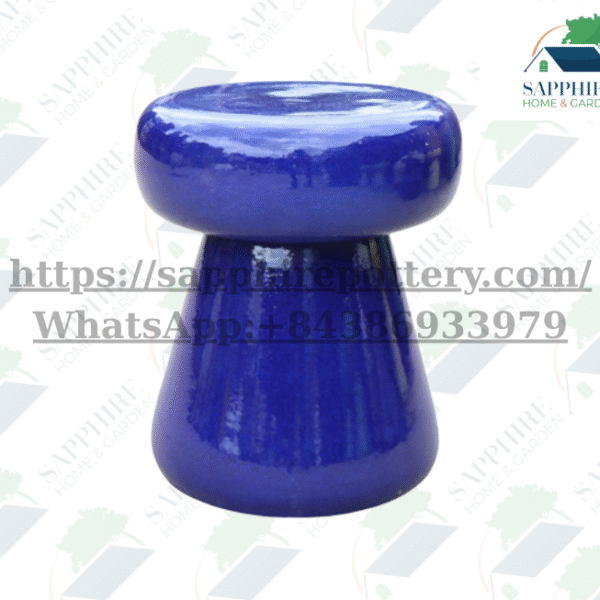 SAP26851427 Glossy Deep Blue Ceramic Garden Stool