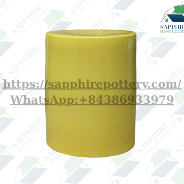 SAP26851411 Glossy Yellow Ceramic Cylinder Garden Stool