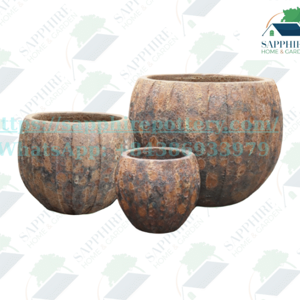 SAP385339 Rustic Textured Pot Set