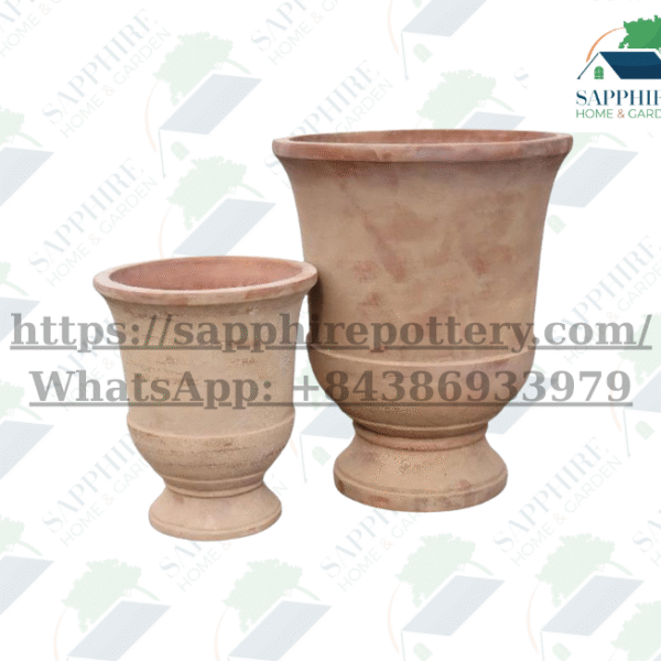 SAP3011977 Antique Terracotta Pedestal Planter Set of 2